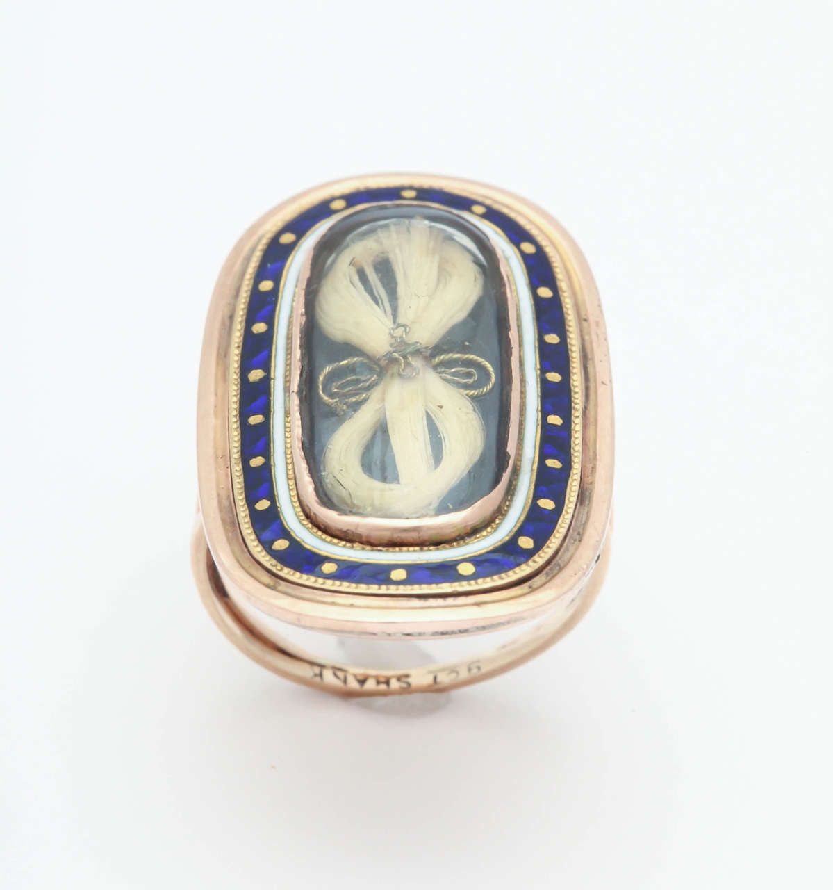 Cabochon Antique Georgian Enamel Gold Memorial Ring Symbolizes Remember Me For Sale