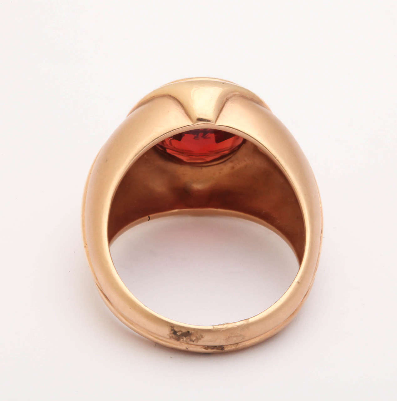 Women's or Men's Garnet Horse Intaglio Rose Gold Ring