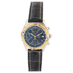 Retro Breitling Stainless Steel and Yellow Gold Chronomat  Chronograph Wristwatch