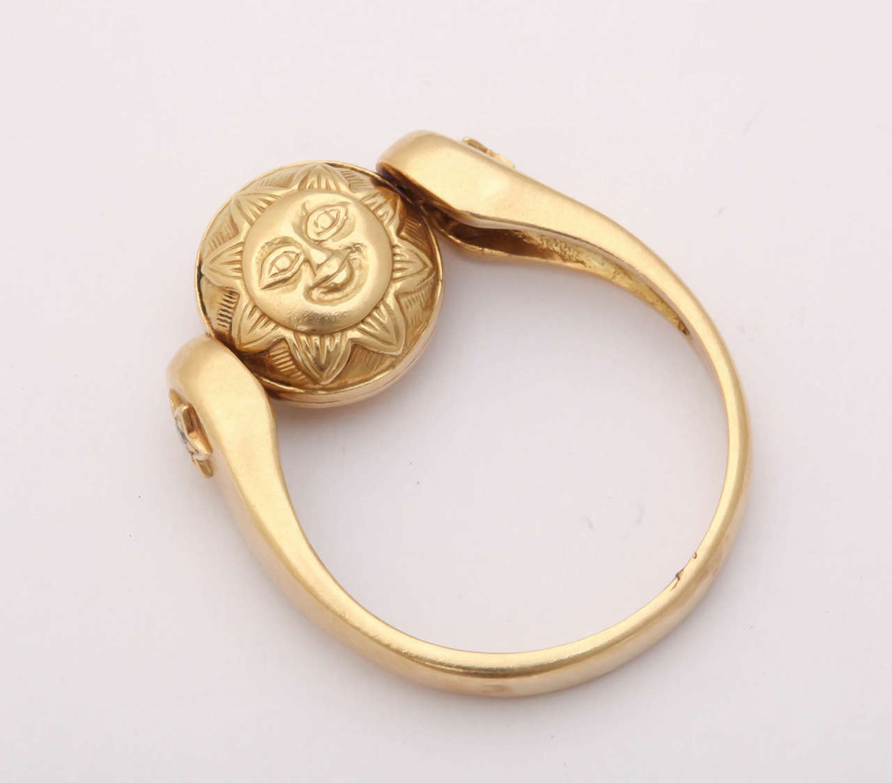 Gold Sun/Moon Swivel Ring In New Condition In TRYON, NC
