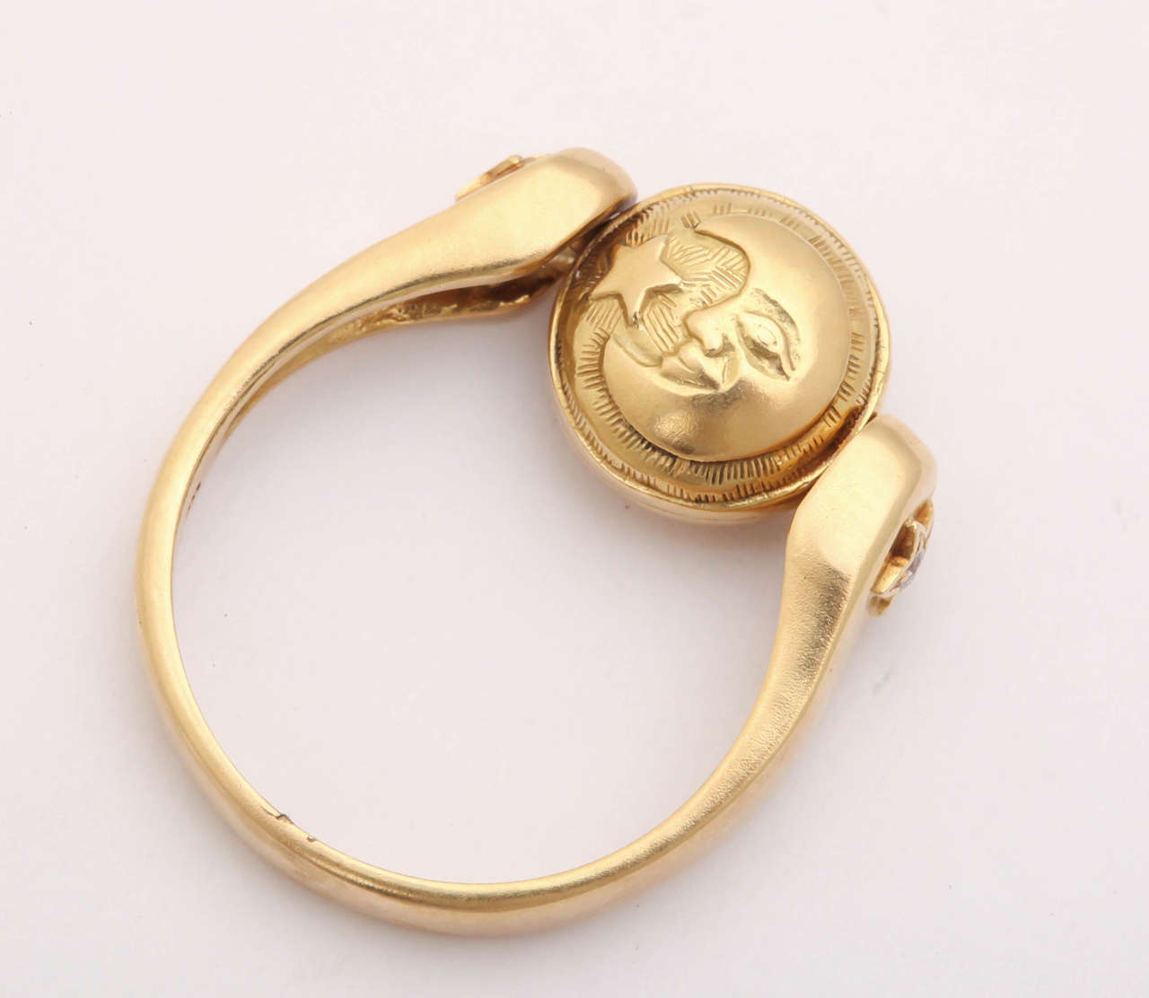 Women's or Men's Gold Sun/Moon Swivel Ring