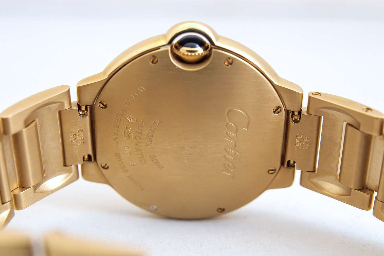 Cartier Ballon Bleu Gold & Diamonds Wristwatch In Excellent Condition In New Orleans, LA