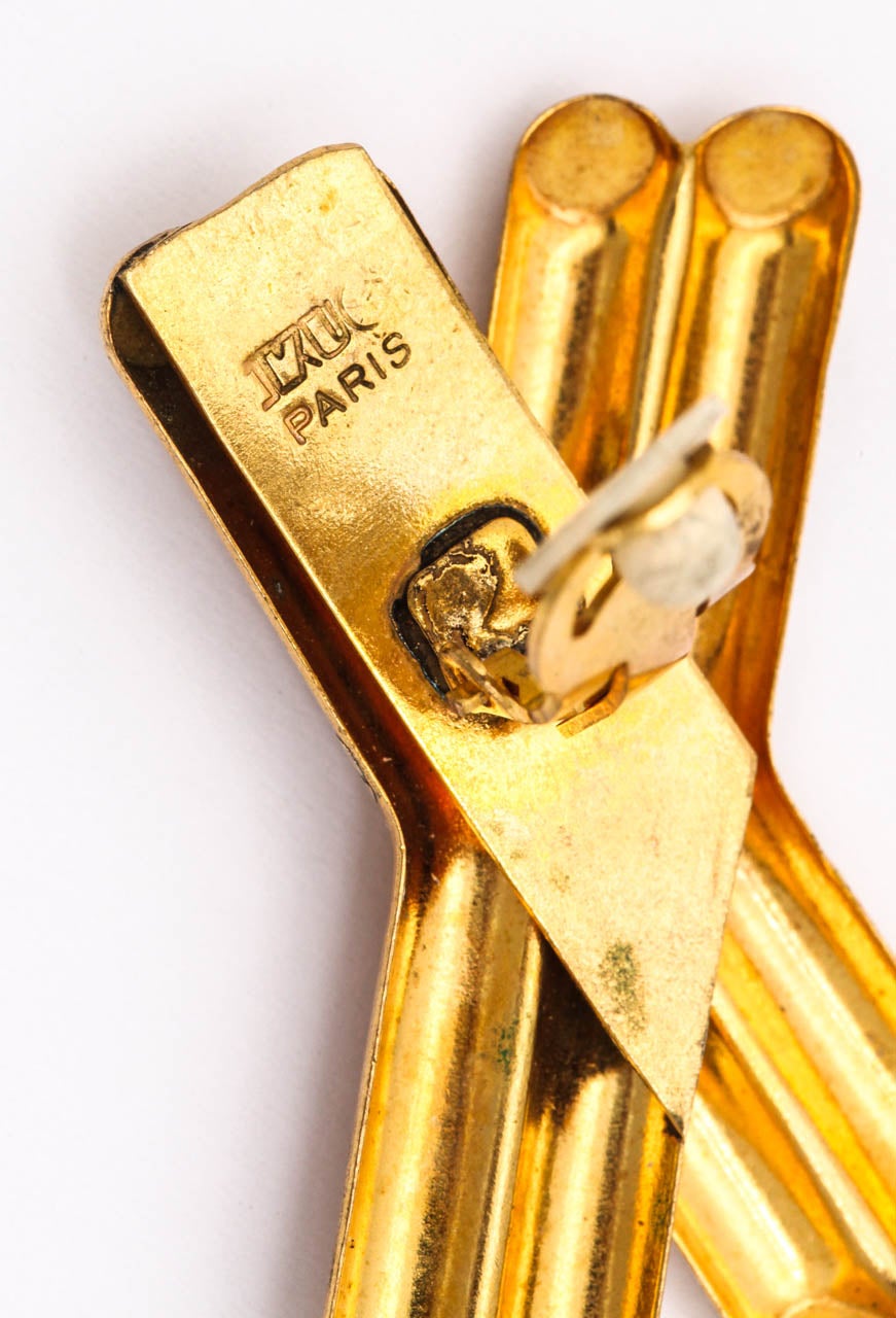Große „Gold“-Ohrringe in Pariser X-Form, Kostümschmuck im Angebot 2
