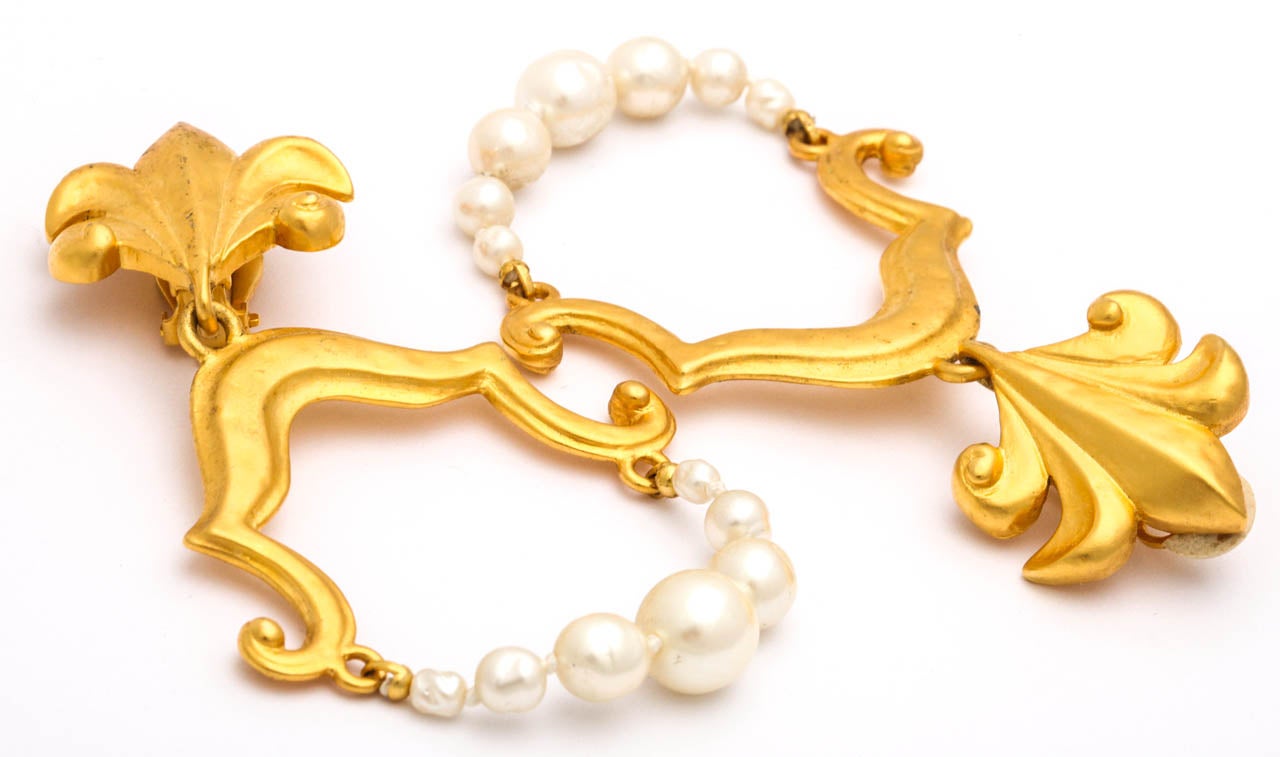 Créoles en or et perles, bijoux de fantaisie Pour femmes en vente