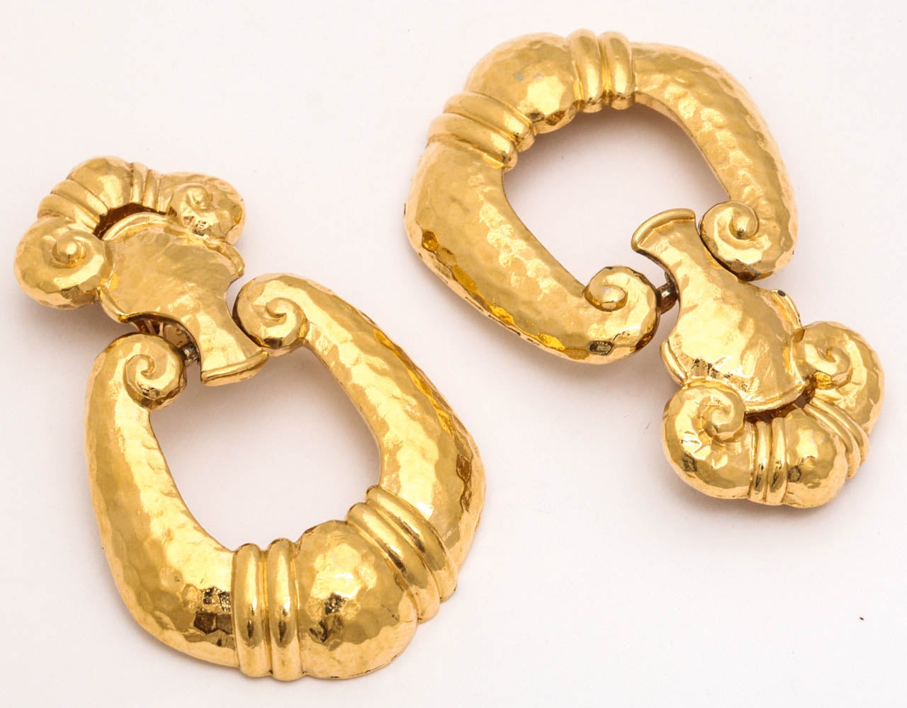 mini hammered doorknocker hoop earrings