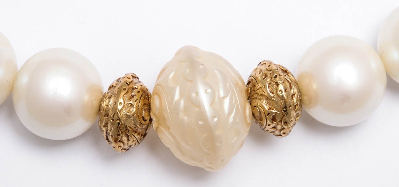 Givenchy Large Faux Pearl Necklace, Costume Jewelry at 1stDibs large