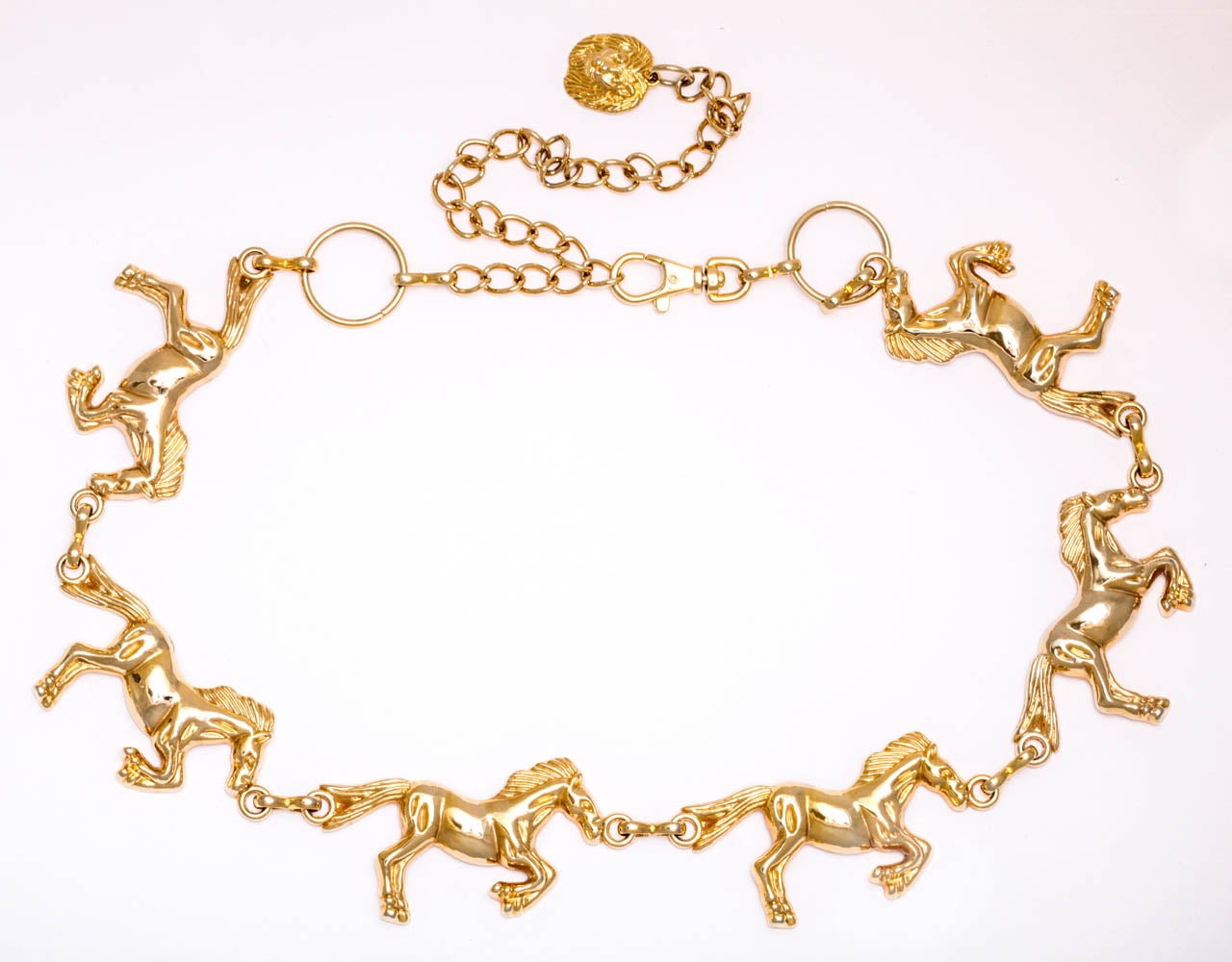 Italian Goldtone Horse Belt For Sale at 1stdibs
