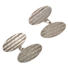 Antique Barker Brothers Art Deco Sterling Silver Cufflinks