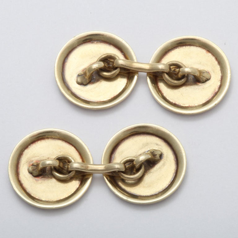 1920s-1930s Art Deco Gold Cufflinks In Excellent Condition For Sale In New York, NY