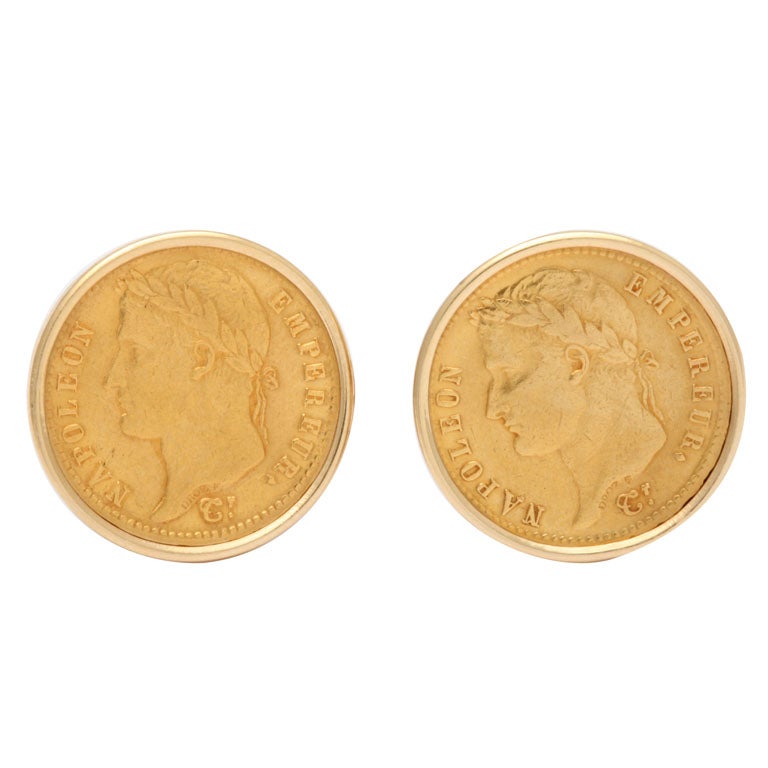 French Gold Coin Cufflinks