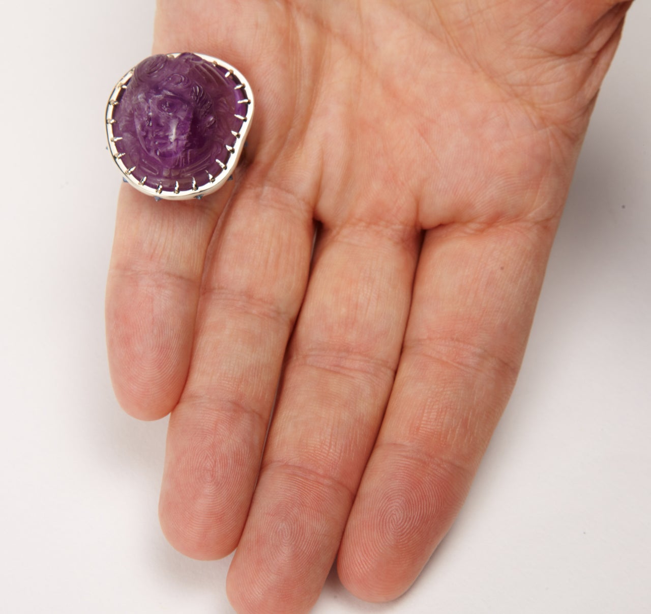 Antique Amethyst Cameo Ring 5