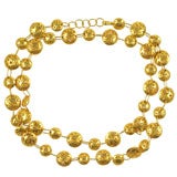 18kt Yellow Gold and Diamond Button Necklace