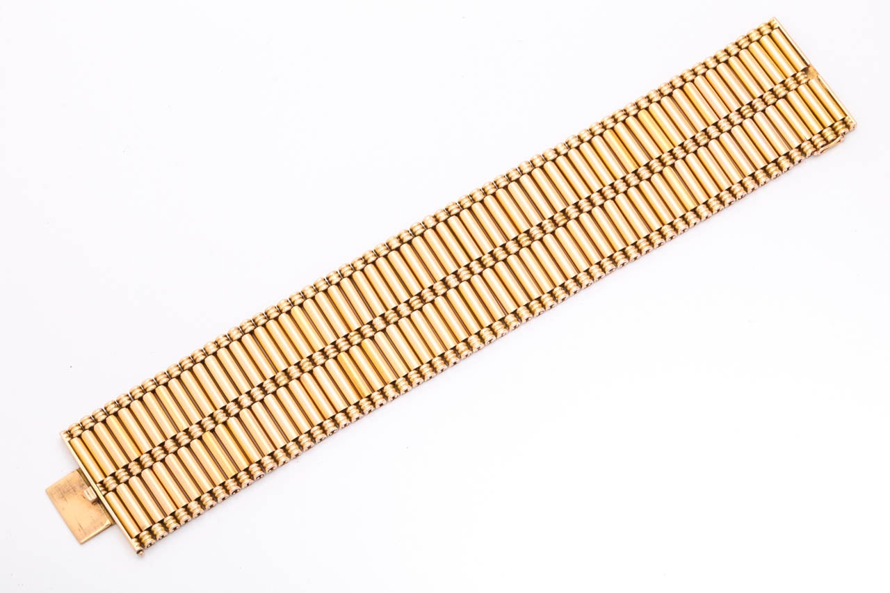 1950's Flexible Pink Gold Escalator Bracelet