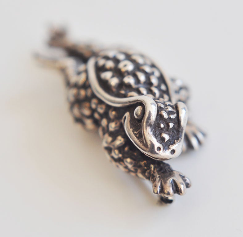 Sterling Silver Frog Pin by Kieselstein-Cord 1