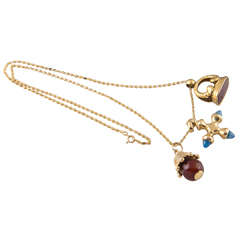Gold European Charm Necklace with Gold Charms