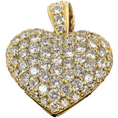 Pave Set Brilliant Cut Diamond Heart Pendant