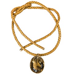 1980's 50ct Lemon Citrine Stone Set in Gold Presented by Carol Marks