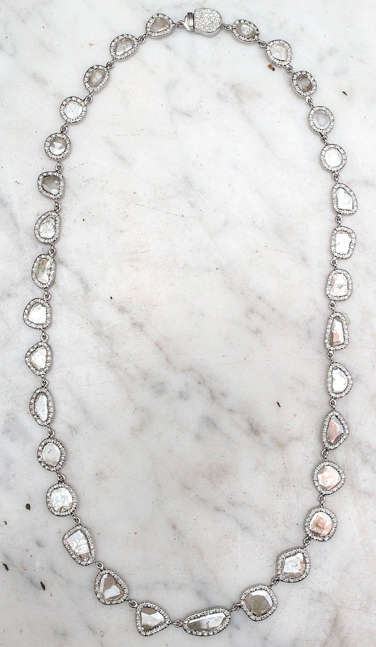 8.18 Diamond Slice Necklace with Pave Accents