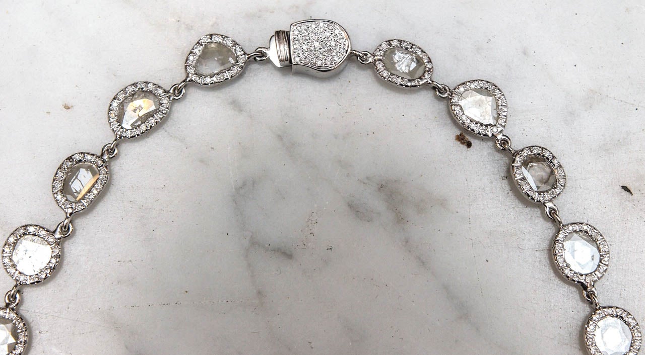 sliced diamond necklace