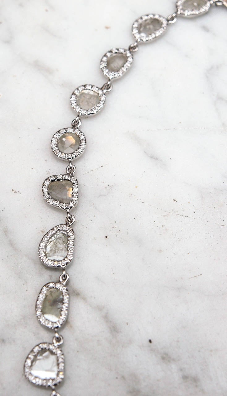 Diamond Slice Necklace In Excellent Condition In New Orleans, LA