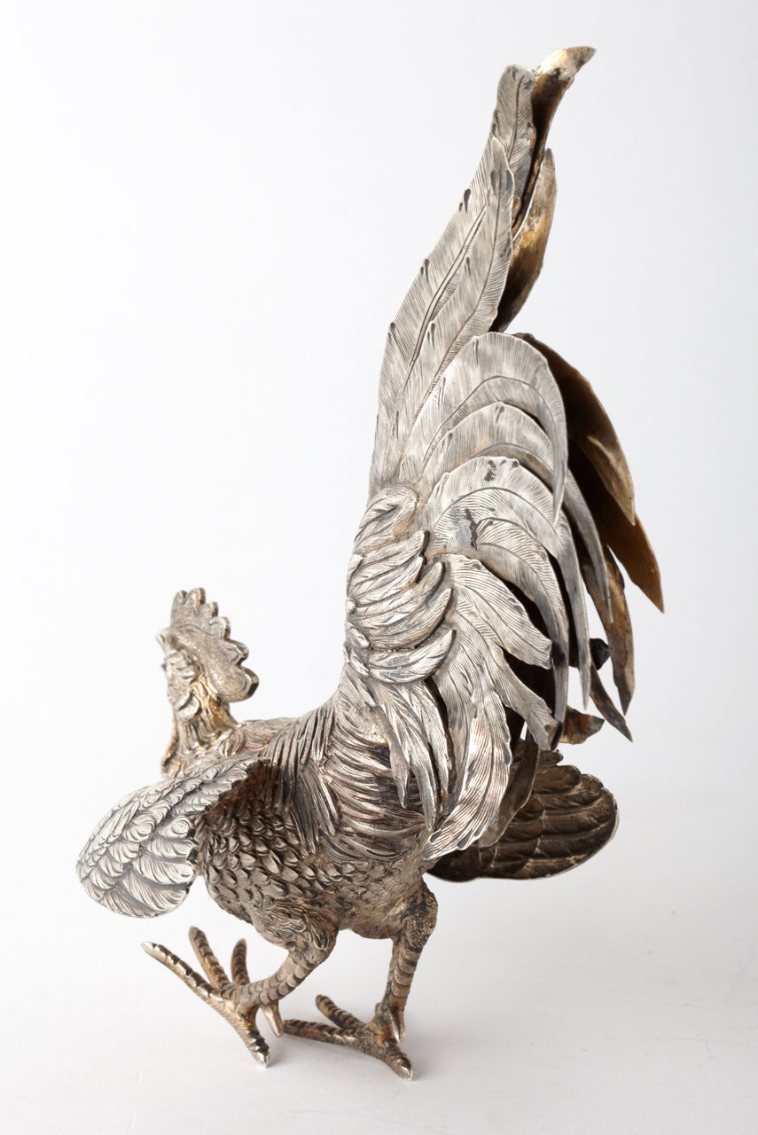 Pair of Fighting Roosters In Excellent Condition For Sale In Bologna, IT