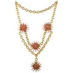 Chanel Stunning Poured Glass and Pearl Runway Necklace 3