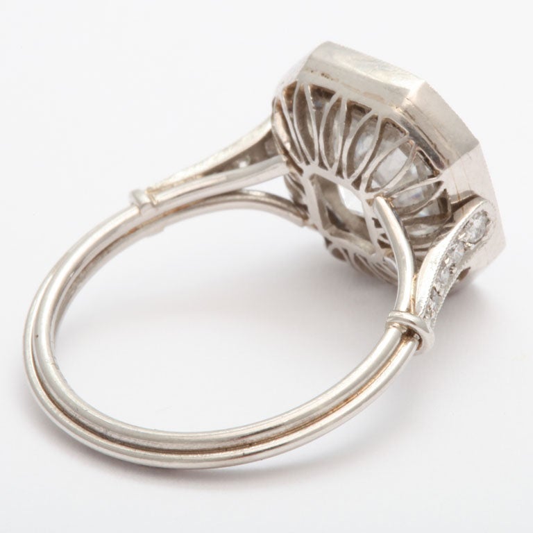 Art Deco Ascher cut diamond engagement ring 3