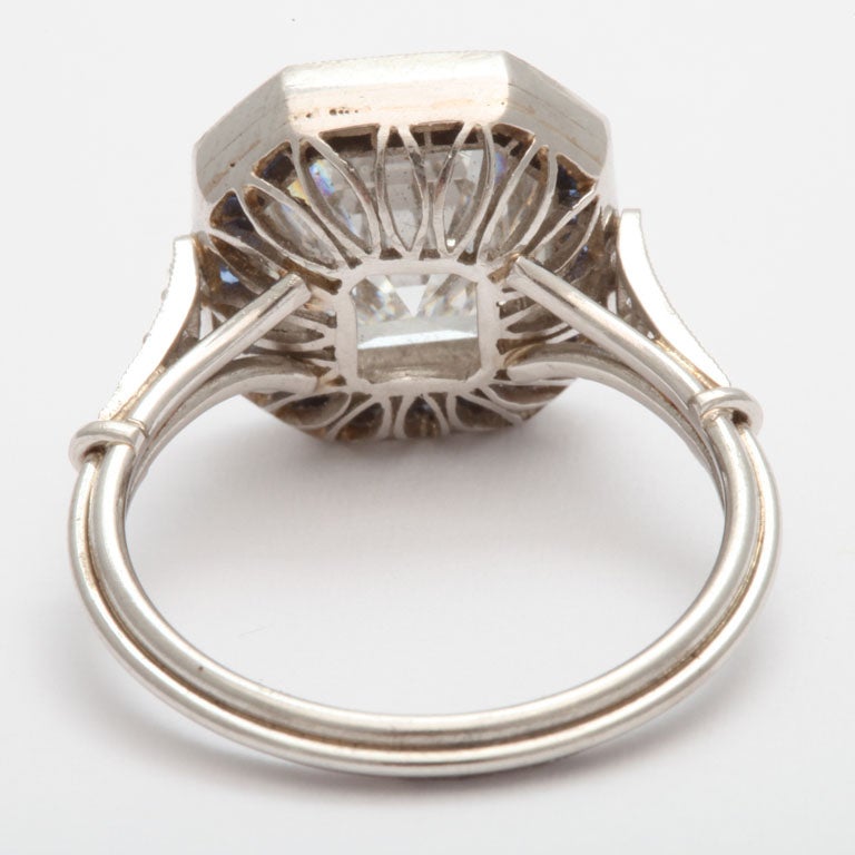 Art Deco Ascher cut diamond engagement ring 4