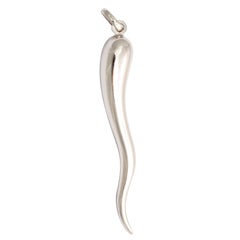 Large Sterling Silver Horn Pendant