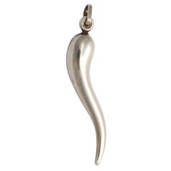 Small Sterling Silver Horn Pendant