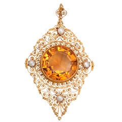 Heavenly Filigree and Citrine Pendant 6