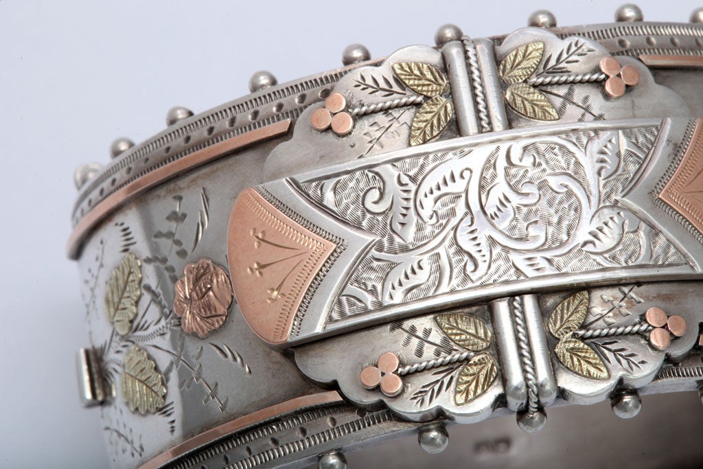 Superb Victorian Silver Cuff Bracelet 1