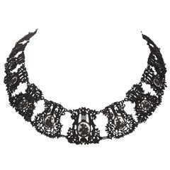 Antique Rare Berlin Iron Musical Motif Necklace 6