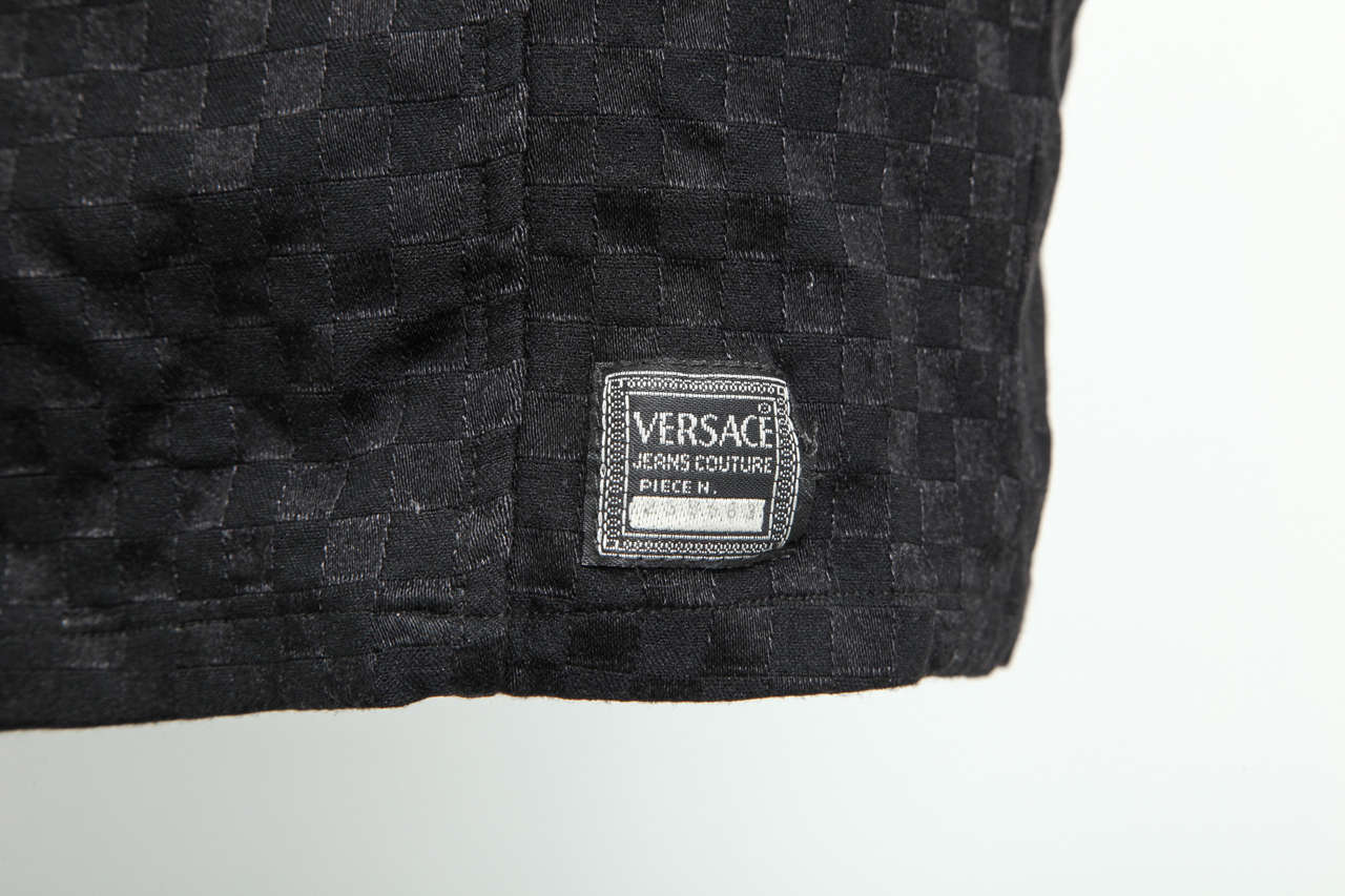 Versace Jeans Couture Black Dress with Silver Medusa Zippers In Good Condition In Chicago, IL