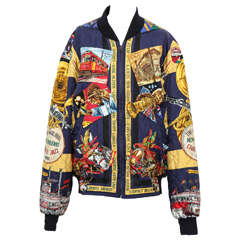 Hermes Men's Jazz Print Reversible Bomber Jacket 46