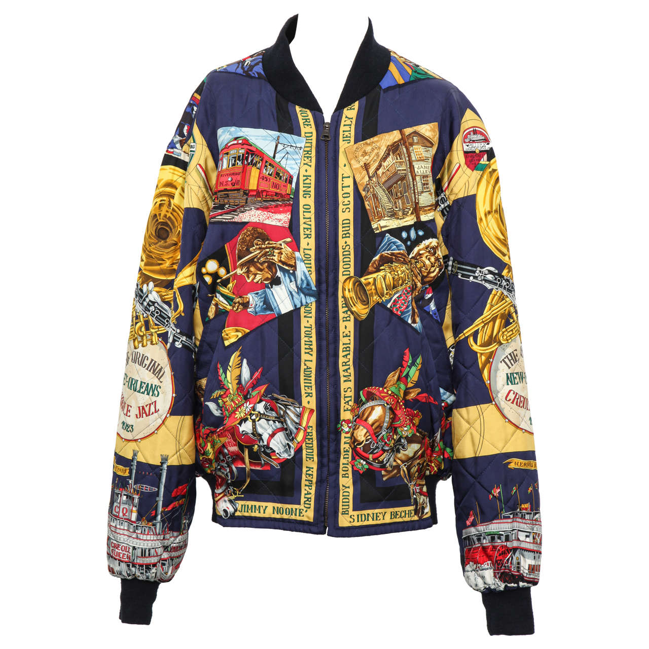 Hermes Men's Jazz Print Reversible Bomber Jacket 46 at 1stDibs hermes