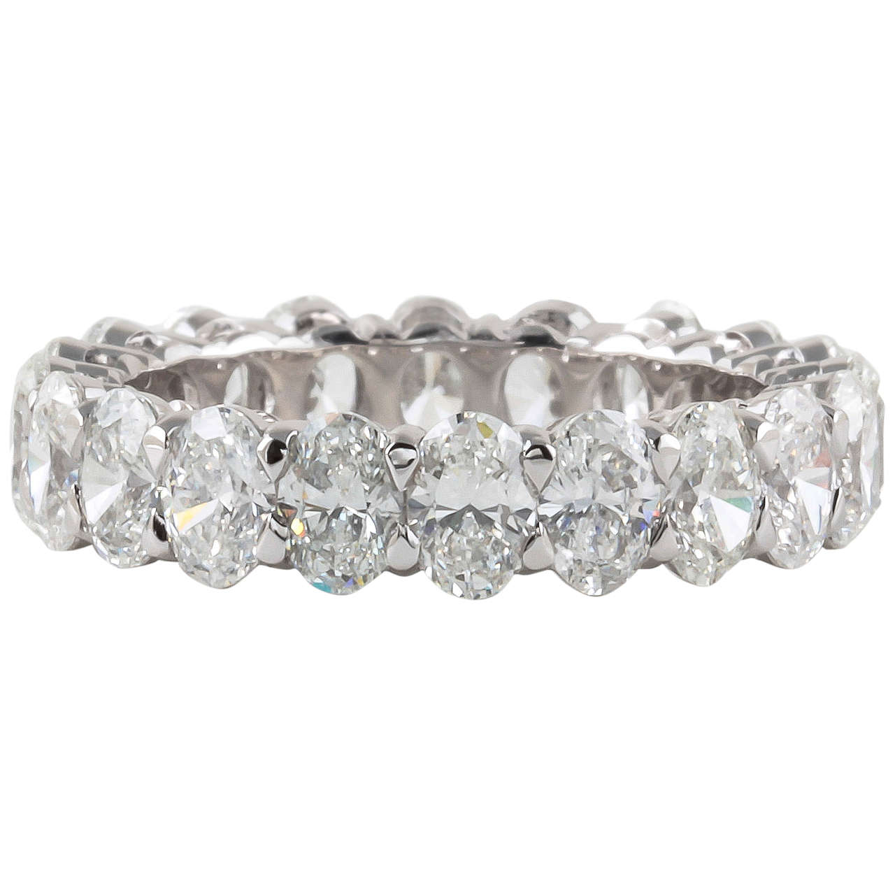 Oval Diamond White Gold Eternity Band For Sale