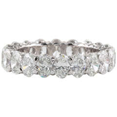 Oval Diamond White Gold Eternity Band 12