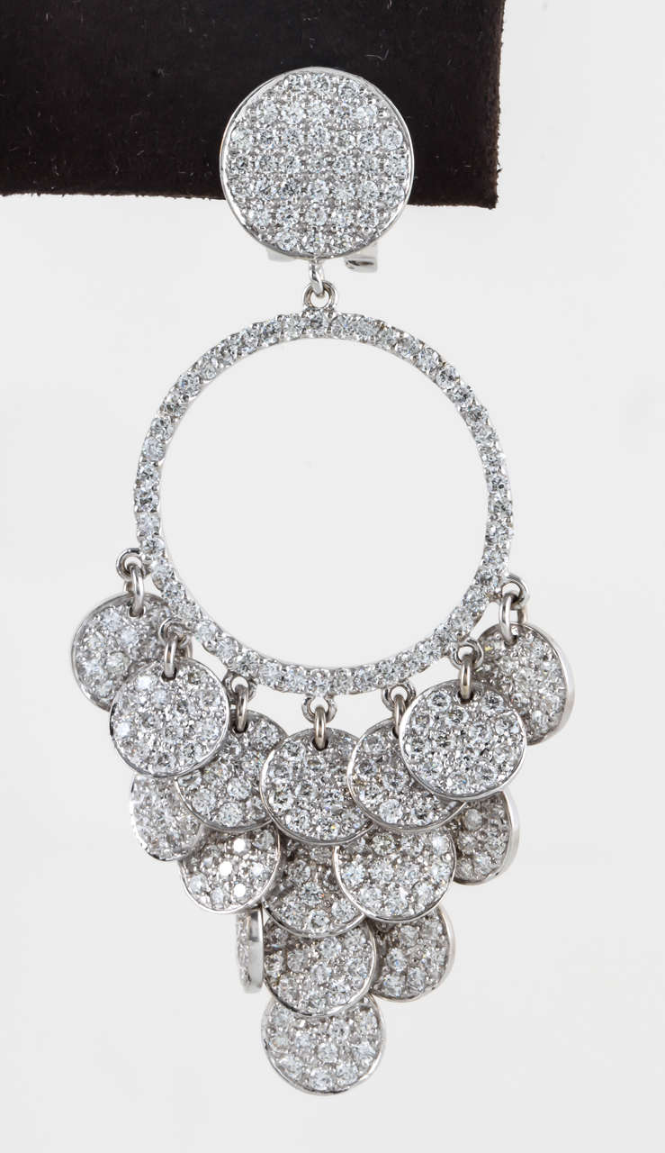 pave diamond dangle earrings