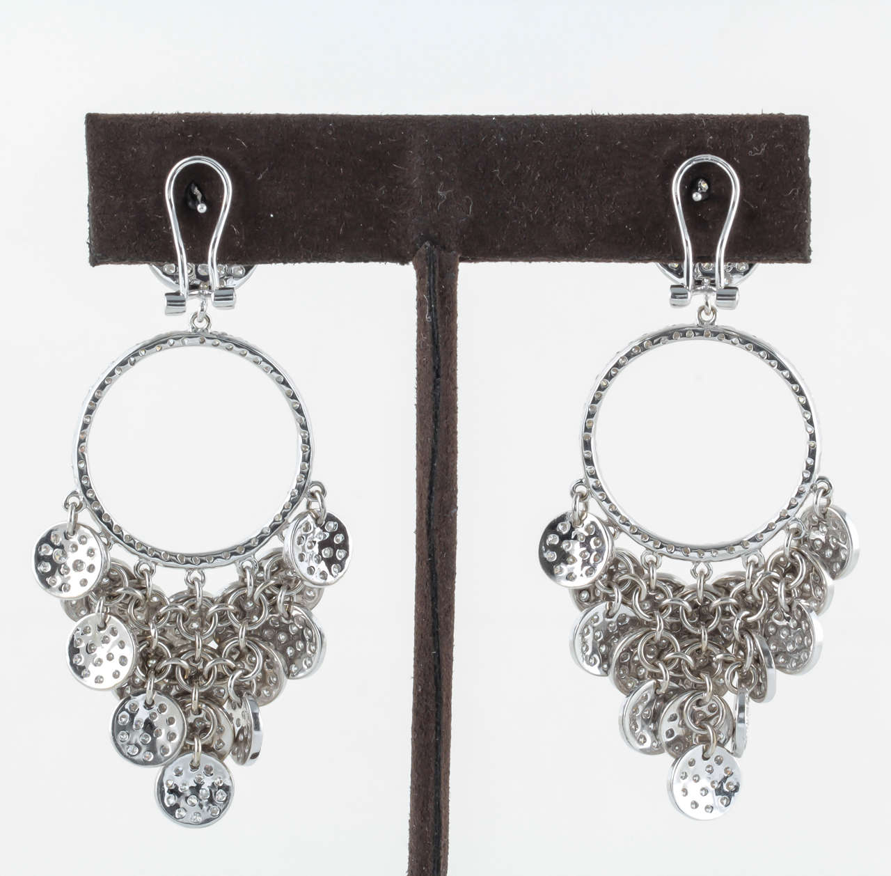 Women's Pave Diamond Chandelier Earrings For Sale
