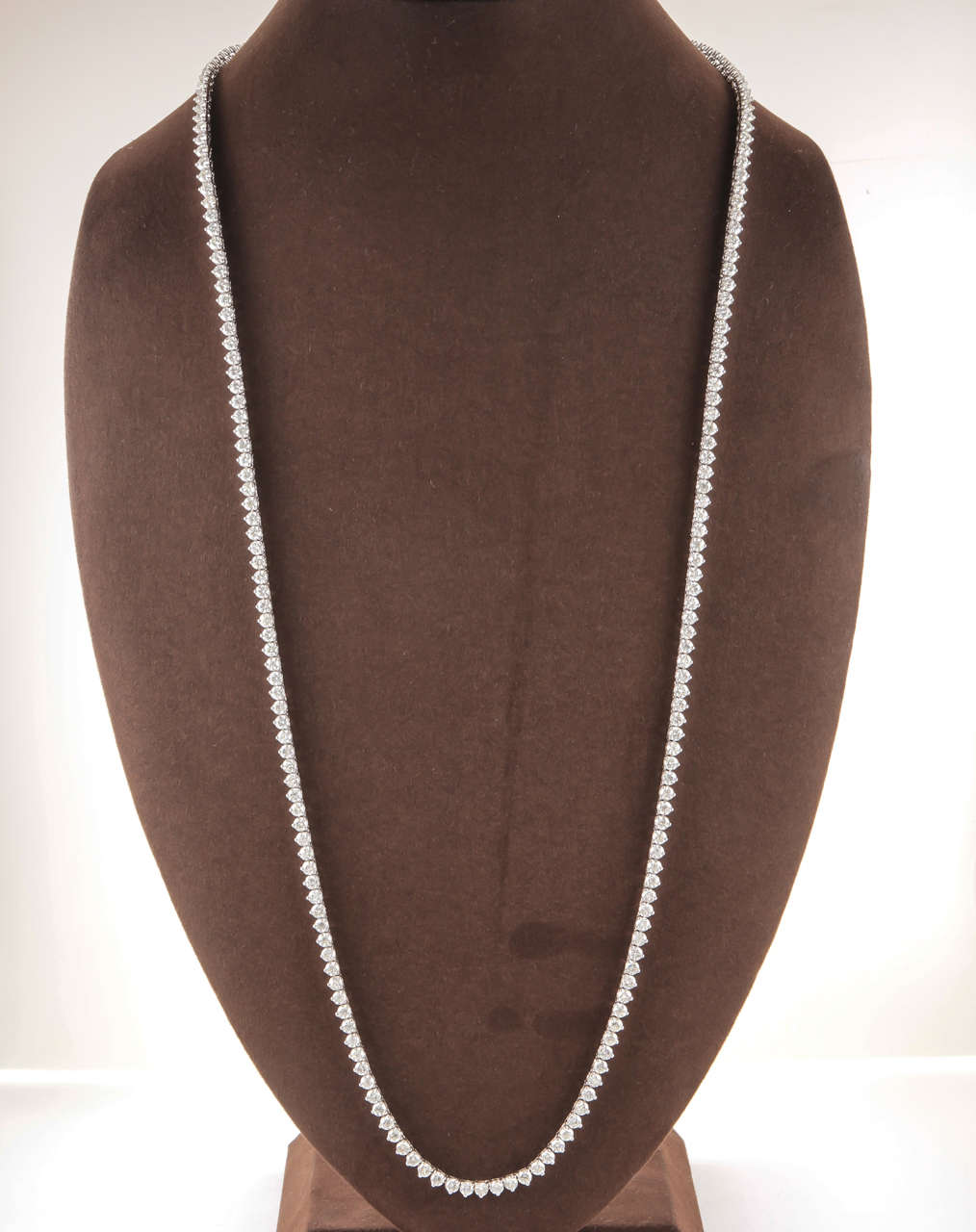 long diamond tennis necklace