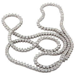 32 Inch Diamond Gold Opera Tennis Necklace