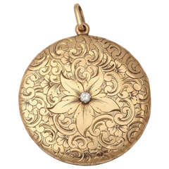 The Heart of a Diamond in a Large Gold Edwardian Locket