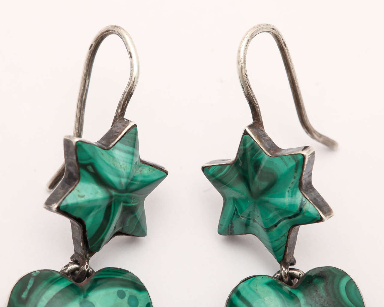 Women's or Men's Love is Green: Rare Victorian Malachite Earrings