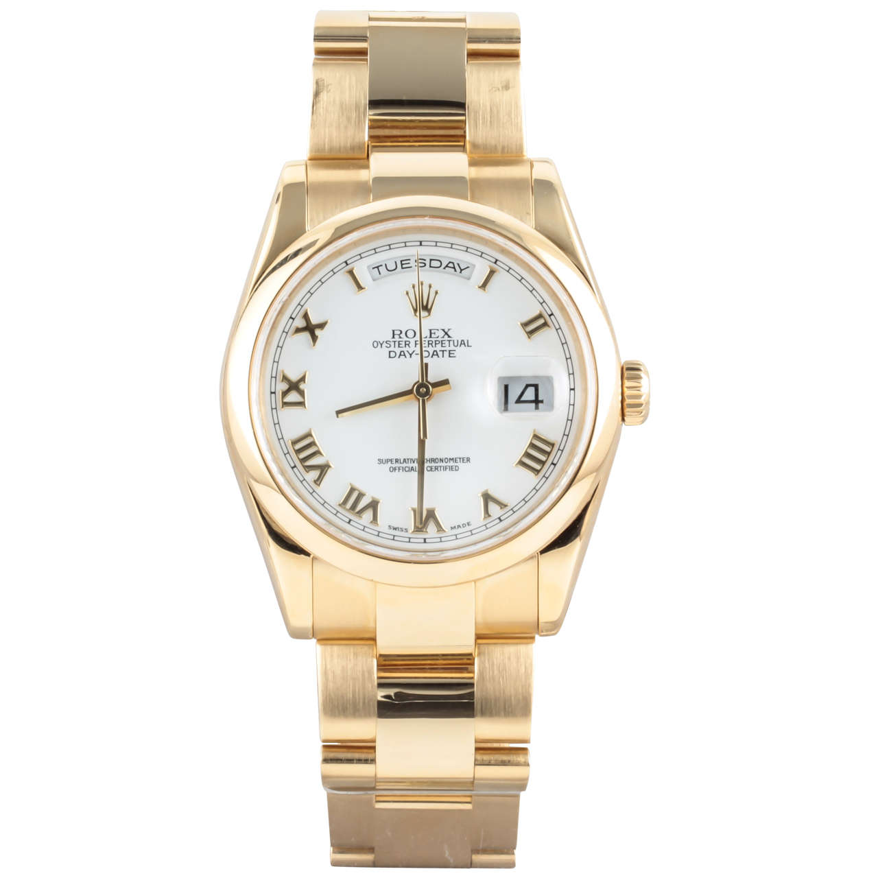 Rolex Yellow Gold Day-Date Wristwatch circa 2001 For Sale
