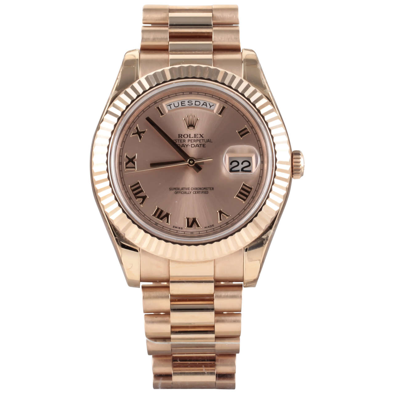 Rolex Rose Gold Day-Date II Wristwatch circa 2000s For Sale