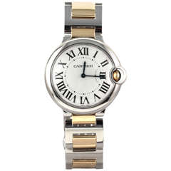 Cartier Lady's Stainless Steel and Yellow Gold Ballon Bleu Wrstiwatch