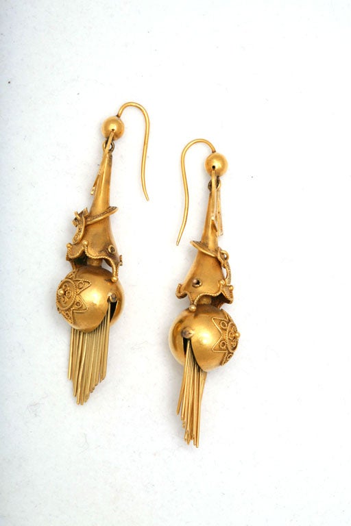 Women's Victorian Gold Earrings For Sale