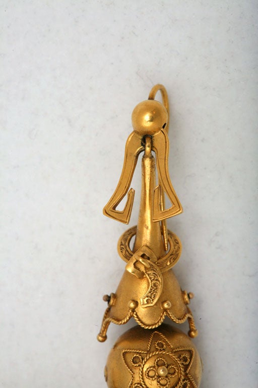 Victorian Gold Earrings For Sale 2