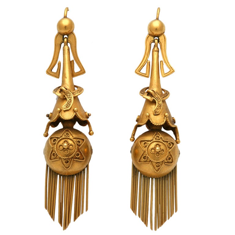 Victorian Gold Earrings For Sale